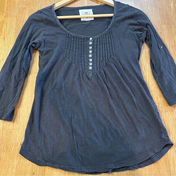 H&M L.O.G.G Gray Small 3/4 Sleeve Y2K Top - Picture 4 of 8